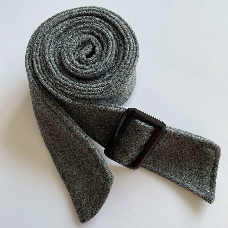 斐珺新品腰带女布料双面毛呢大衣腰带女士装饰毛绒外套宽配纯色蝴蝶结