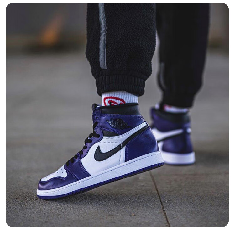 【官方自营旗舰店】官方旗舰air aj 高帮白紫葡萄 脚趾 休闲篮球鞋