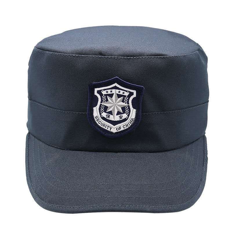 u新式保安帽子男款平顶作训帽鸭舌帽春夏季保安单帽便帽训练帽物业