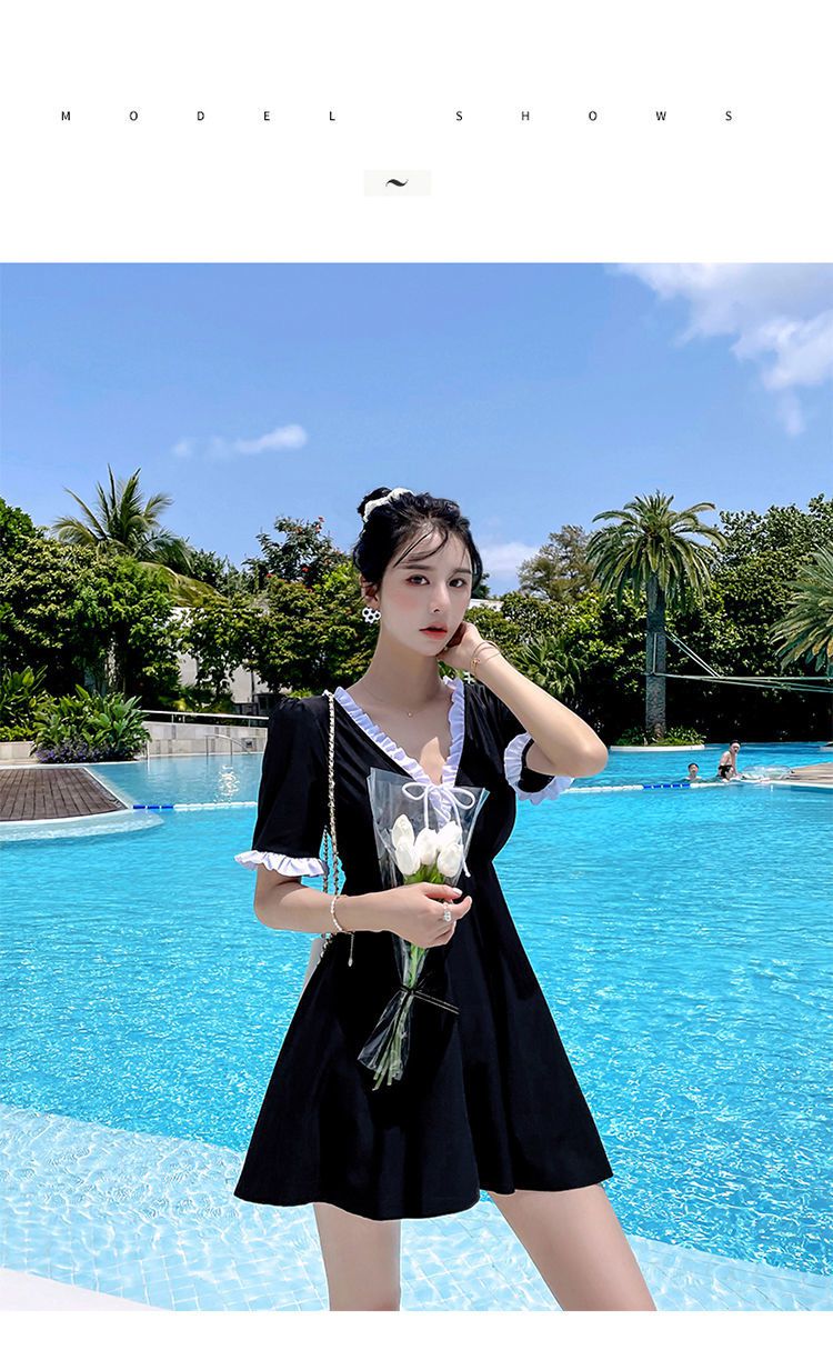 码泳衣女遮肚200斤胖妹妹韩国胖mm学生显瘦分体保守遮肉温泉胖妹泳装