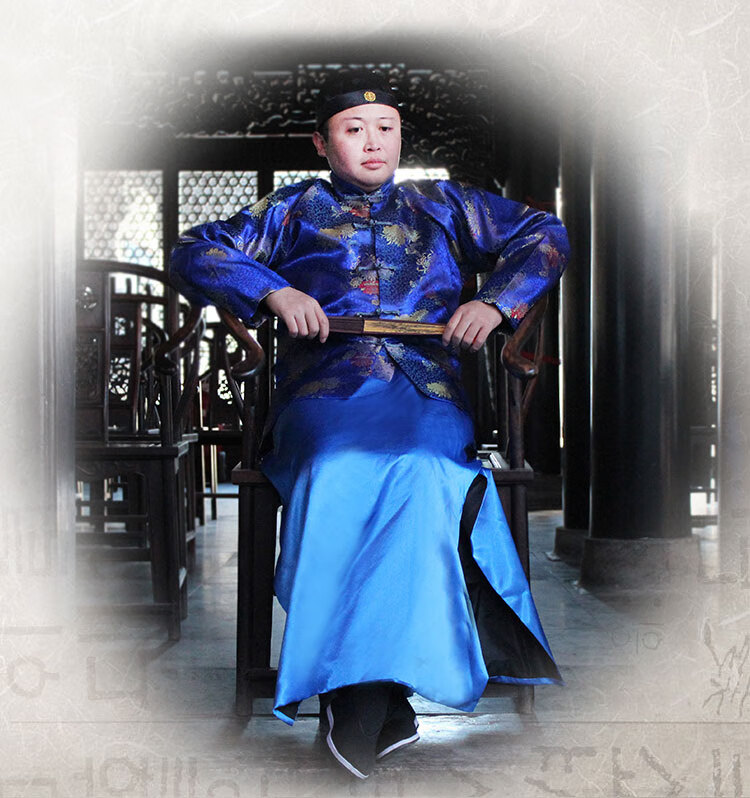 阿哥唐装男结婚新郎装地主服装掌柜马褂清朝老爷古装演出服民国衣帕孚