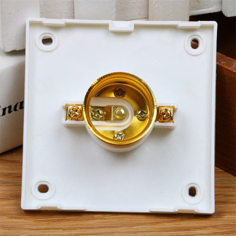 三只装86明装灯座e27螺口灯头座家用四方螺口灯座灯泡座螺纹螺旋防水