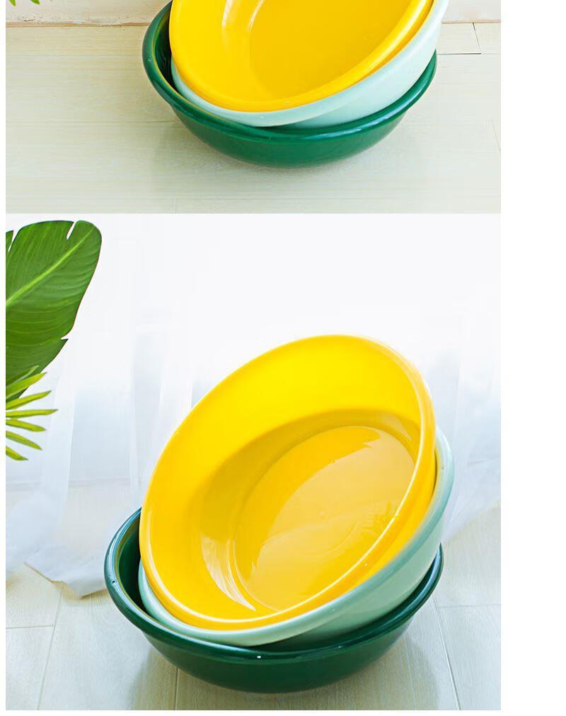 军训脸盆部队单位学校内务军绿黄色武脸盆陆脸盆塑洗脸盆加厚 黄盆