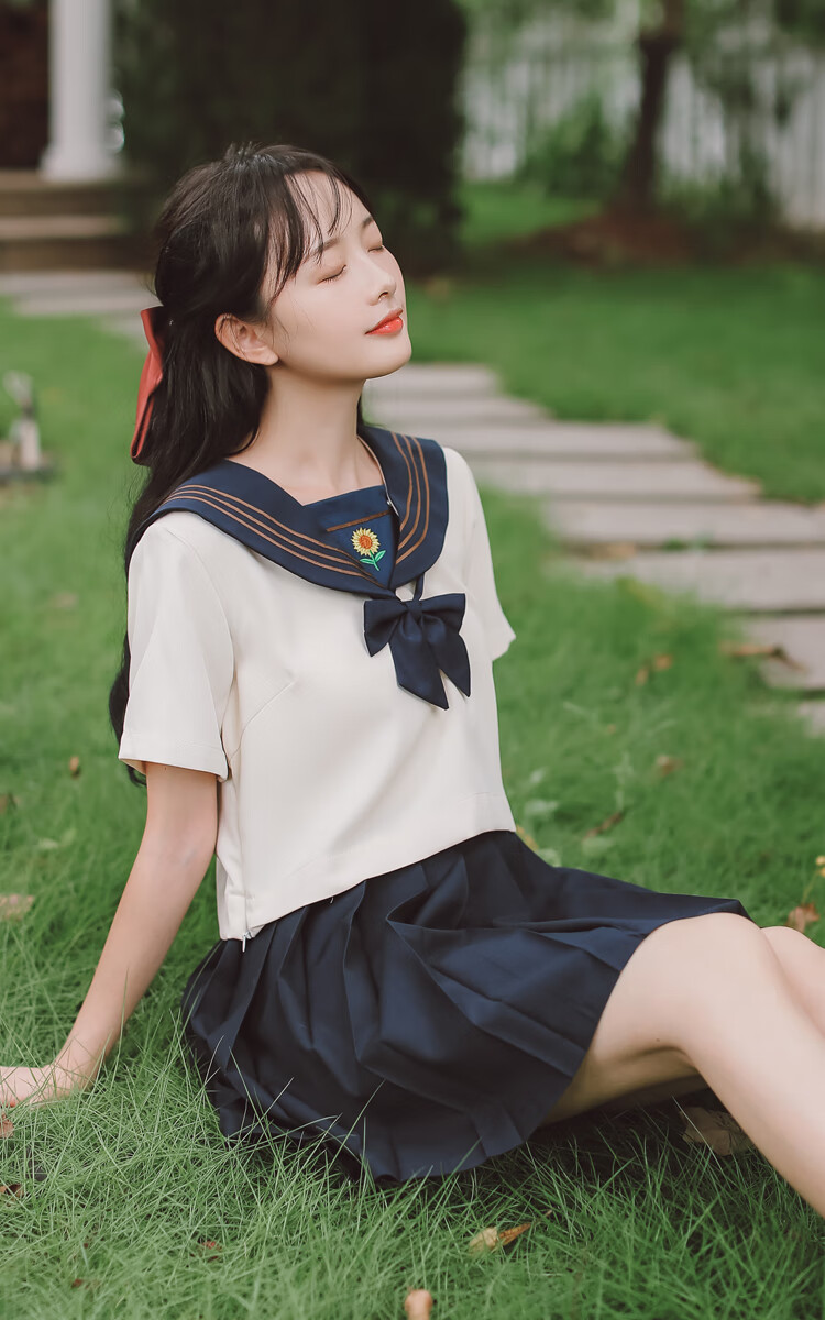 bianyemujk制服套装裙海军领学院风套装夏季少女水手服甜美百褶裙子