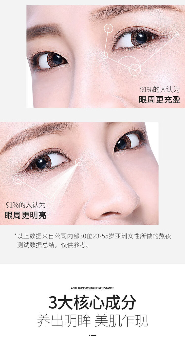 碧素堂（BISUTANG）轻奢臻颜菁润眼霜提拉紧致淡化黑眼圈眼袋细纹补水男女 18g*3瓶 18g * 3瓶
