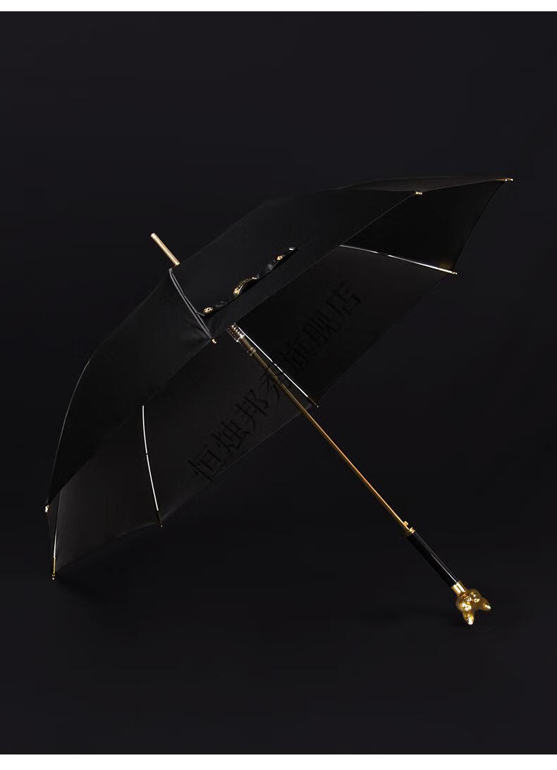 高端雨伞防紫外线长柄雨伞防风防暴雨车载商务伞电镀锌合金动物款雨伞