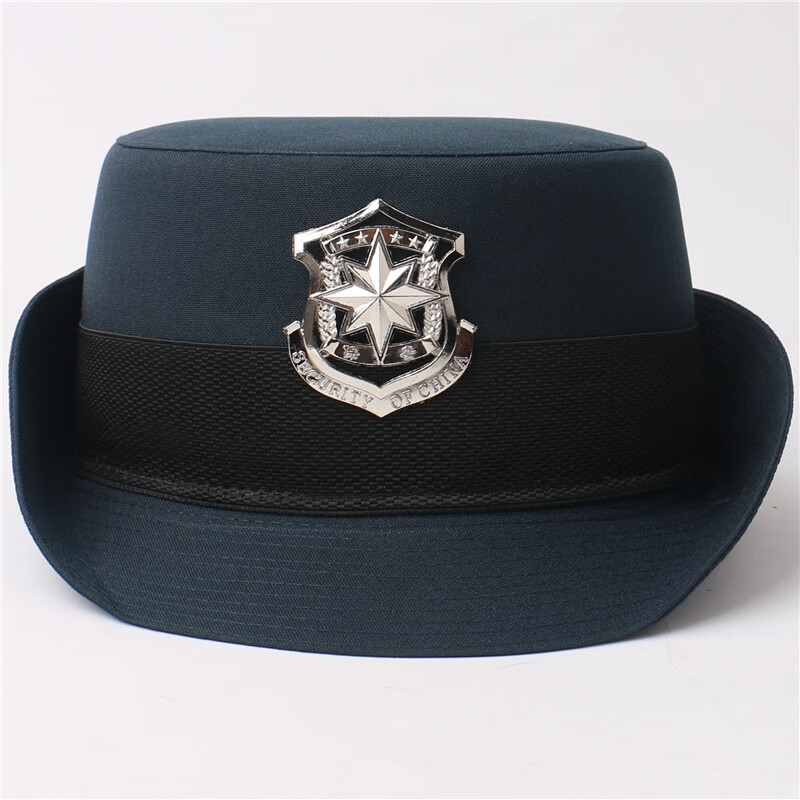 保安帽女士保安麦穗夏季网眼帽卷边网眼大檐帽黑白色双色女式卷边