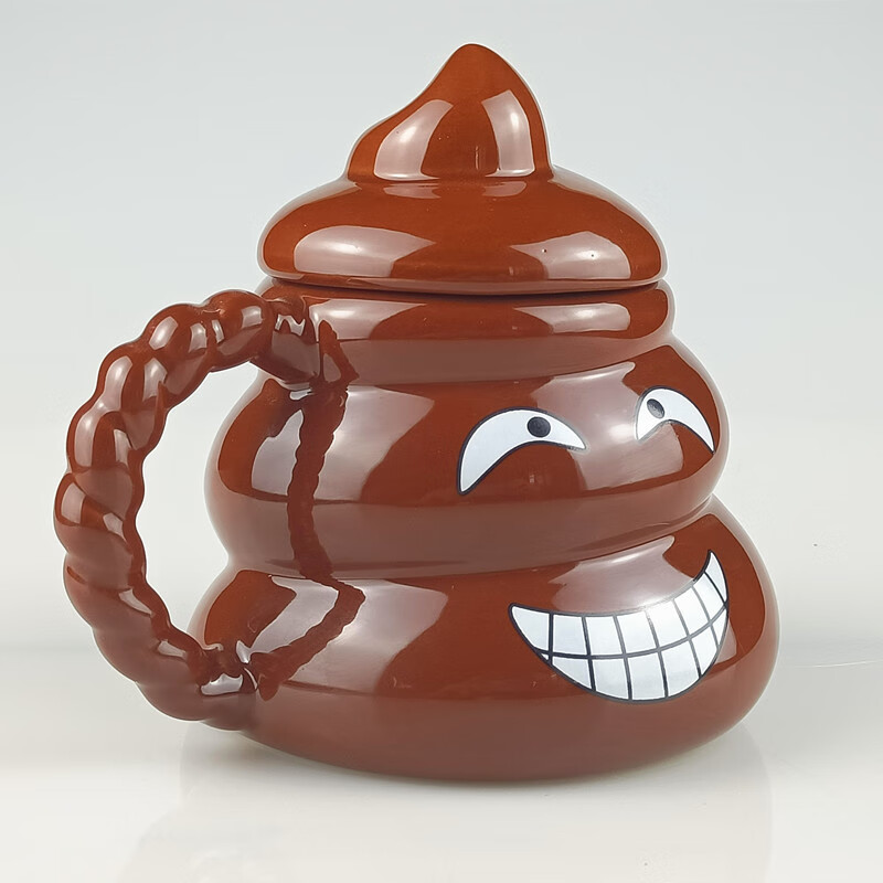 网红创意搞怪陶瓷大便便杯个性带盖粑粑杯子恶搞礼物整人马克杯大便杯