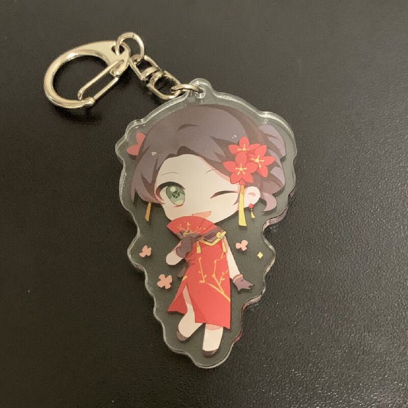 新款亚克力钥匙扣双面夹层 创意小礼品学生用品 空军黑天鹅 三枚挂件