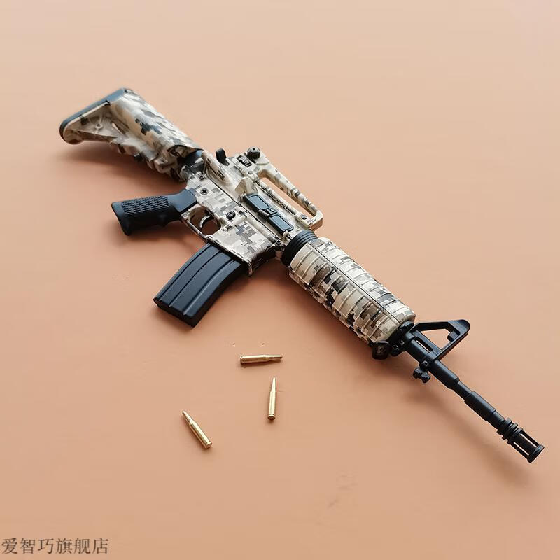 m4a1突击步抢金属黑色m4a1突击步抢模型迷彩m16吃鸡拼装玩具大号不可