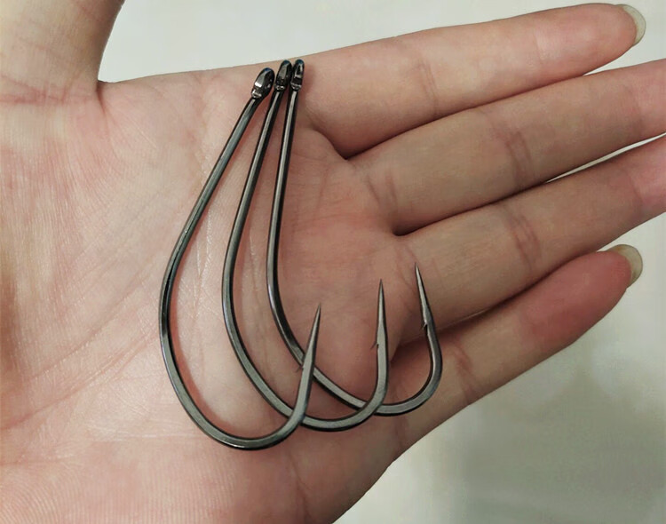 散装带孔丸世鱼钩长柄细条歪嘴钩鲫鱼翘嘴泥鳅钩海钓渔沟管付鱼钓 带