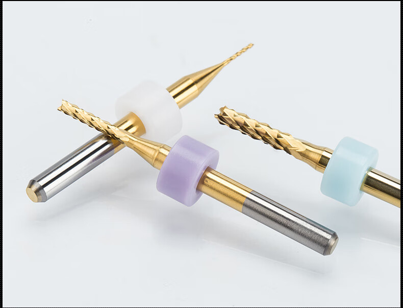 3175钨钢雕刻刀头数控雕刻机刀具pcb涂层开粗玉米铣刀固定环10只装涂