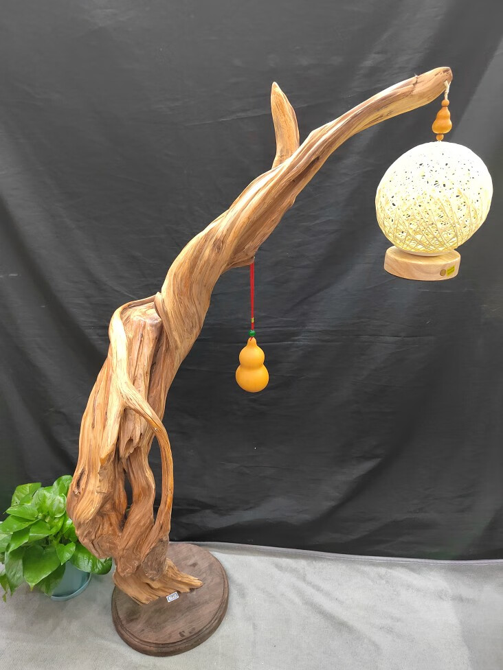 太行崖柏摆件弥勒观音山水天然客厅树根根雕实木关公陈化随型台灯台灯