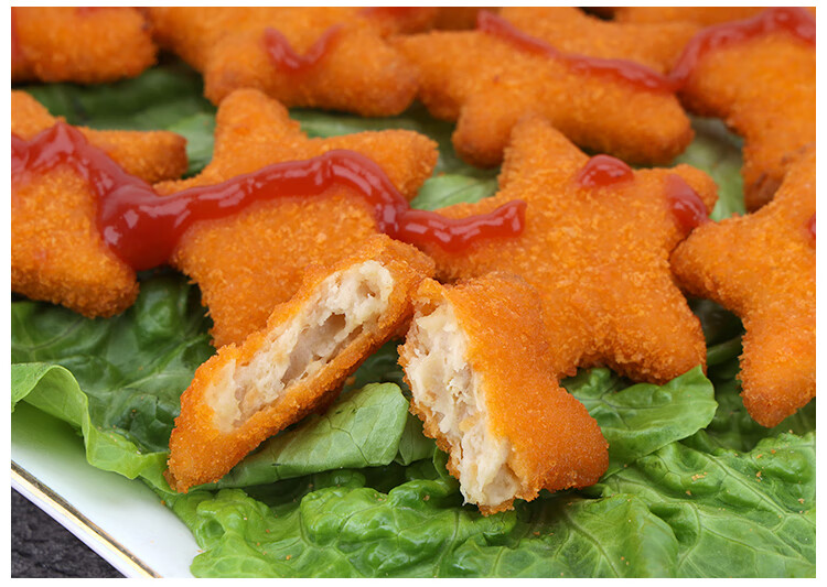 幸运星鸡块串五星鸡块串油炸半成品鸡肉烧烤小吃店美味家庭40串包