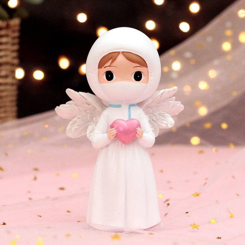 守护天使护士爱心娃娃礼品玻璃星星灯摆件公仔玩偶蛋糕装饰品 天使