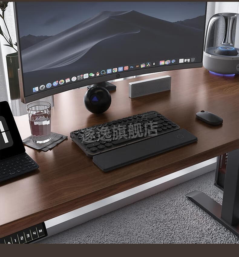 智芯电动升降桌站立式电脑桌家用台式移动书桌卧室学习桌子x1桌腿黑色