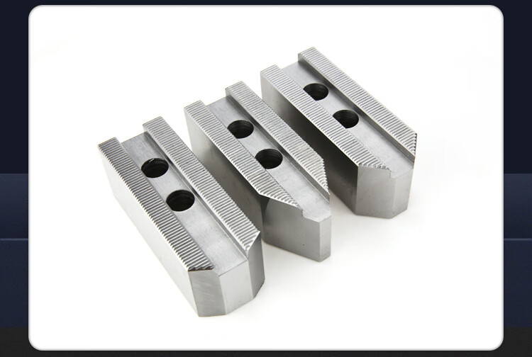 数控车床液压软爪三爪卡盘油压生爪卡爪脚6090120度尖角515寸软爪4寸