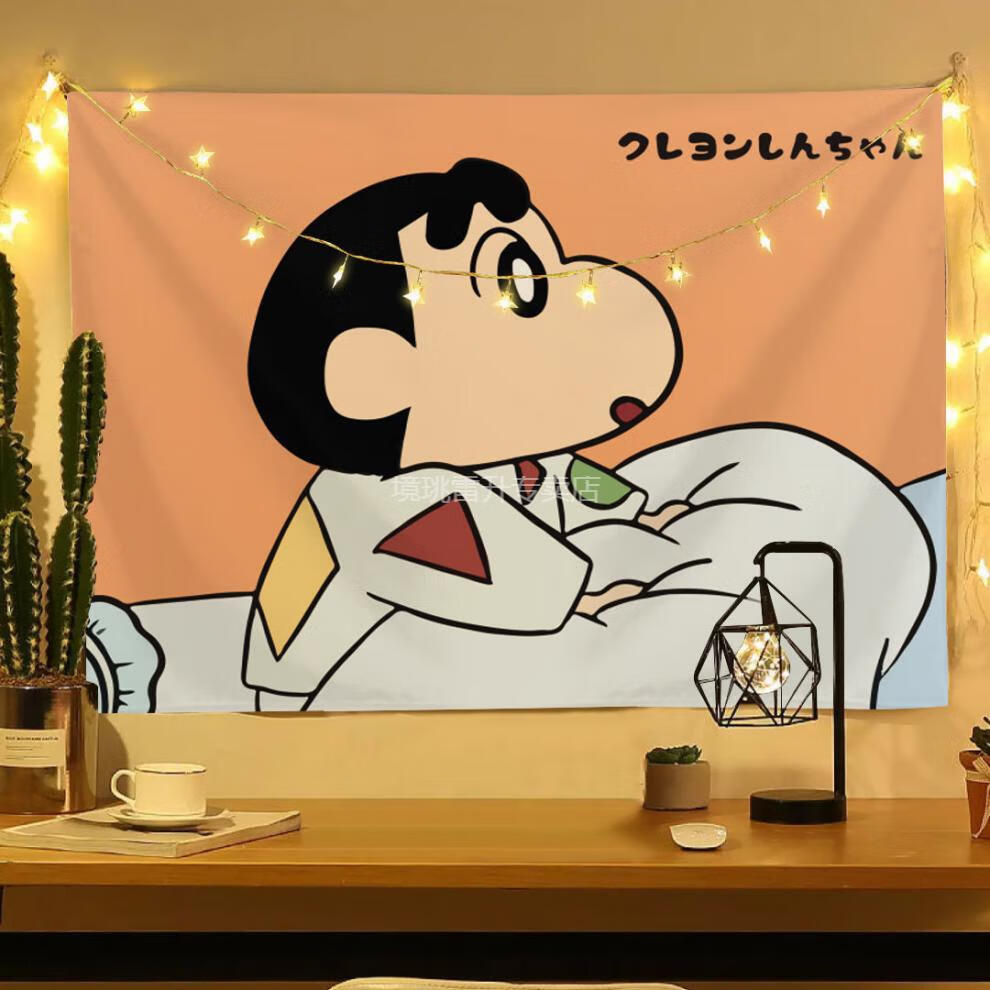 背景布卧室主播摄影支架动漫可爱挂布蜡笔小新背景布卡