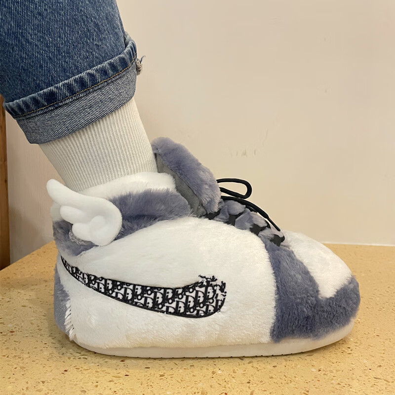 棉鞋aj恶搞aj大棉拖鞋搞怪奇葩创意胖a锥棉鞋居家拖冬男女可爱新年