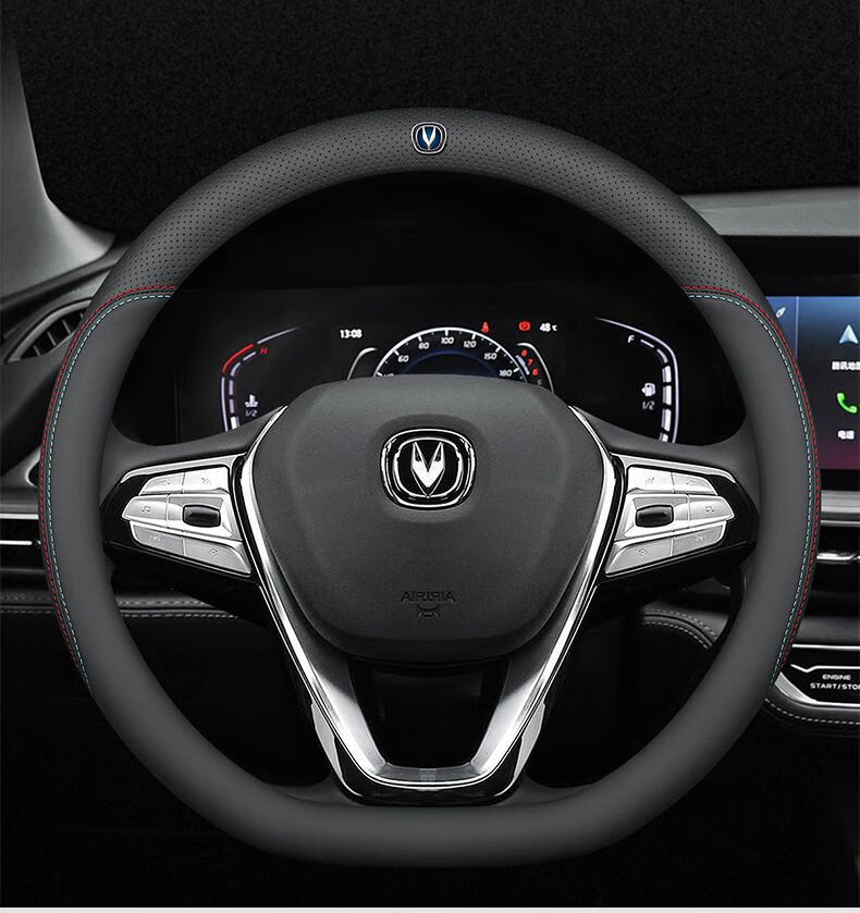 专用于2022款长安锐程cc方向盘套汽车牛皮把套耐磨透气男女四季适用