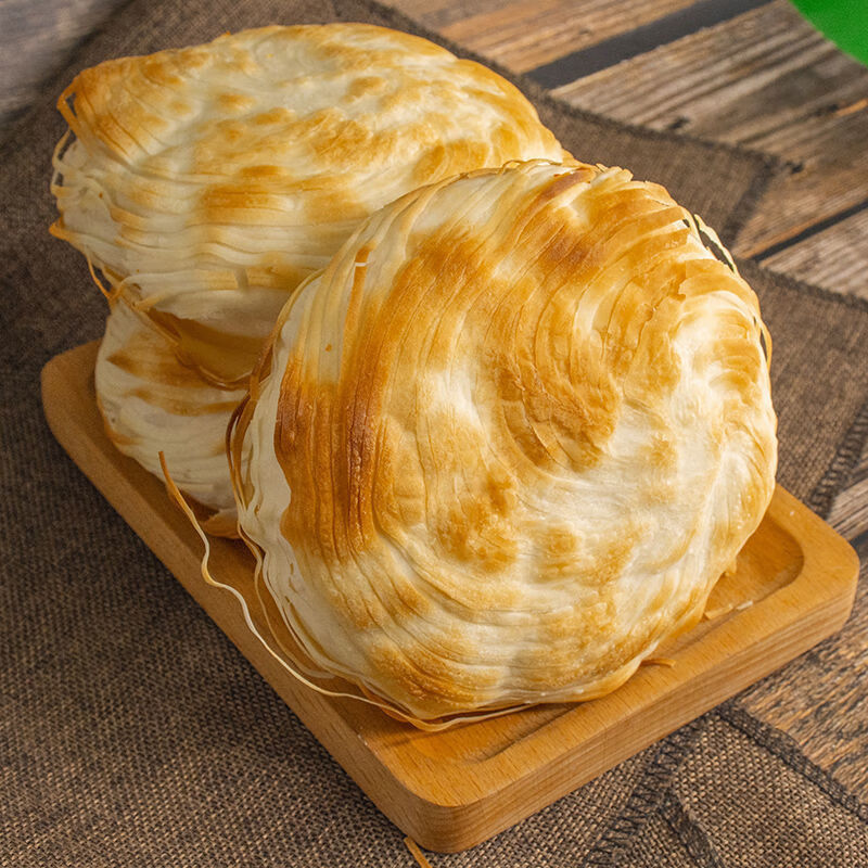 陕西肉夹馍饼胚批发餸纸袋正宗千层饼酥脆烧饼冷冻早餐半成品 饼100克