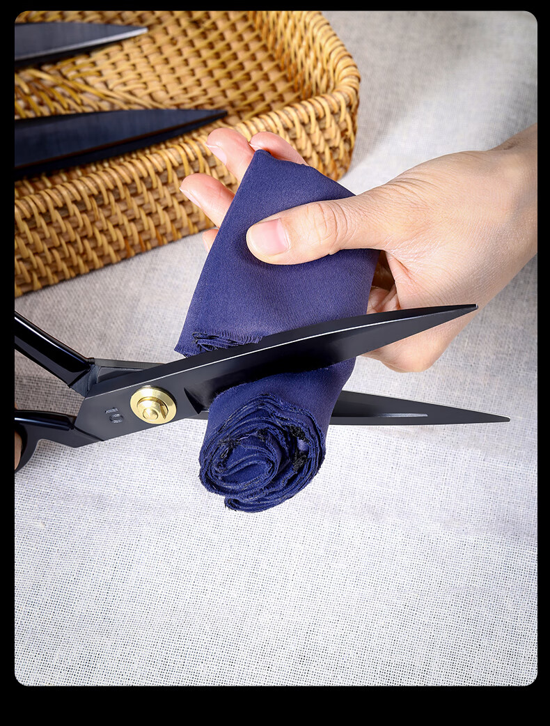 升级新款王麻子黑老虎剪刀裁缝服装衣服裁剪线头专用缝纫大剪子工业用