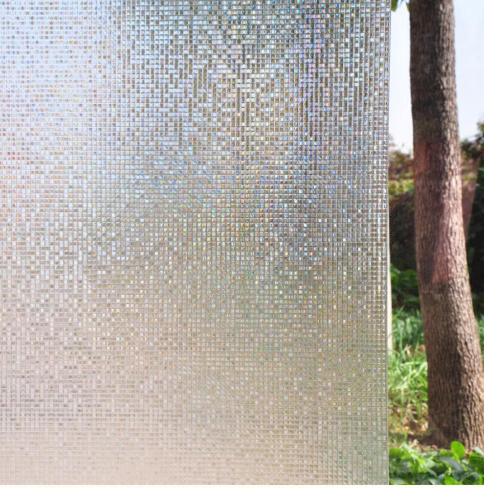 3d立体玻璃贴膜3d炫彩七彩无胶静电透光半透明玻璃贴膜阳台窗户贴纸