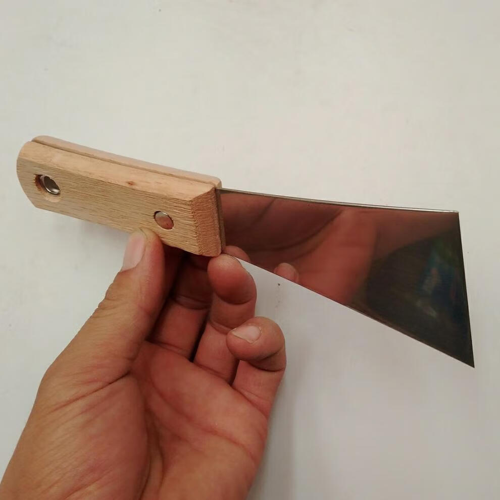 斜口灰刀灰刮刀铲刀木柄油灰刀约12mm厚