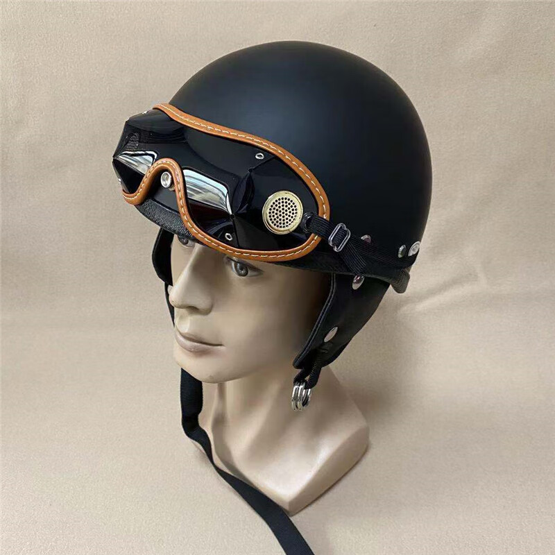 复古防尘防虫男女机车骑行皮框护目镜滑雪跳伞马术风镜绿野客黑框透明