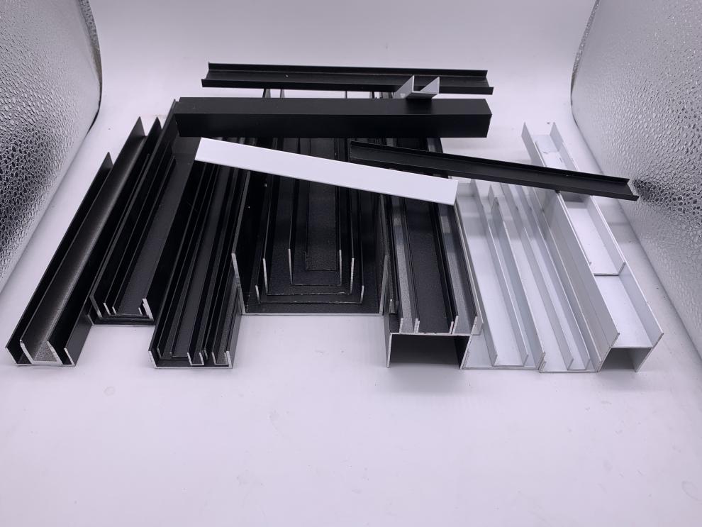 f型玻璃卡槽铝合金烤漆包边槽u型铝型材导轨装饰卡条包边固定玻璃槽