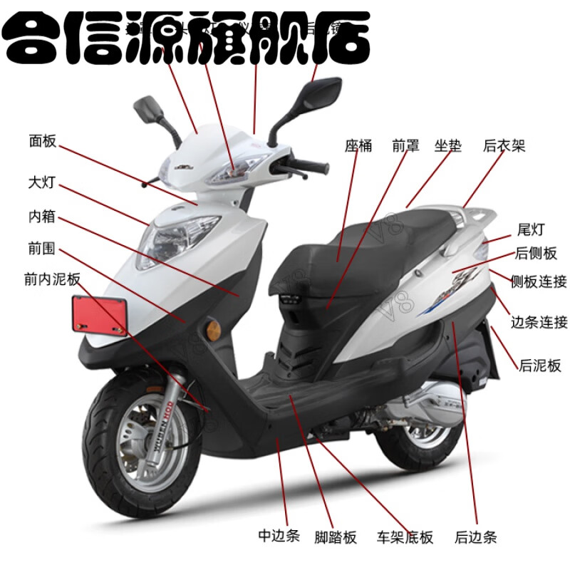 踏板摩托车珠峰王野望江五本配件雅钻鹰爵应钻全车塑料外壳女装车前