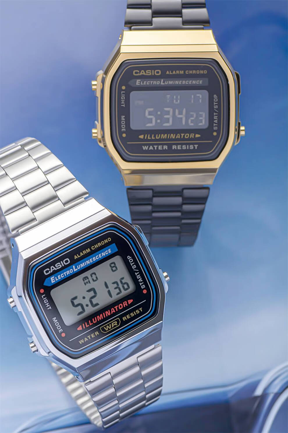 卡西欧(casio)小方表 a158wa a168手表男女复古经典小银表 a168wgg-1b