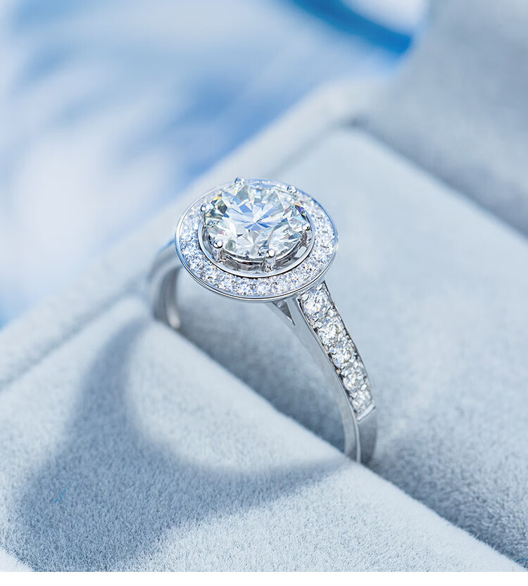 ck施华洛世奇锆白钻石戒指豪华群镶一克拉钻戒女求婚钻戒女中秋节礼物