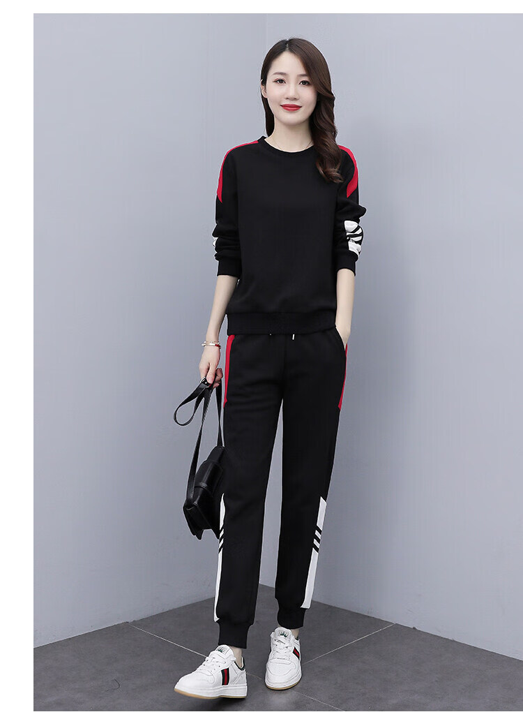 花花公子运动套装女春秋季2022年新款休闲服中年女士宽松晨跑运动服女