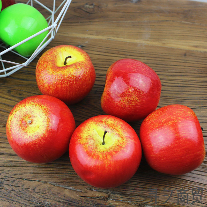 精选现发仿真水果模型假苹果红色绿青苹果蛇果道具摆件摆设家居陈列