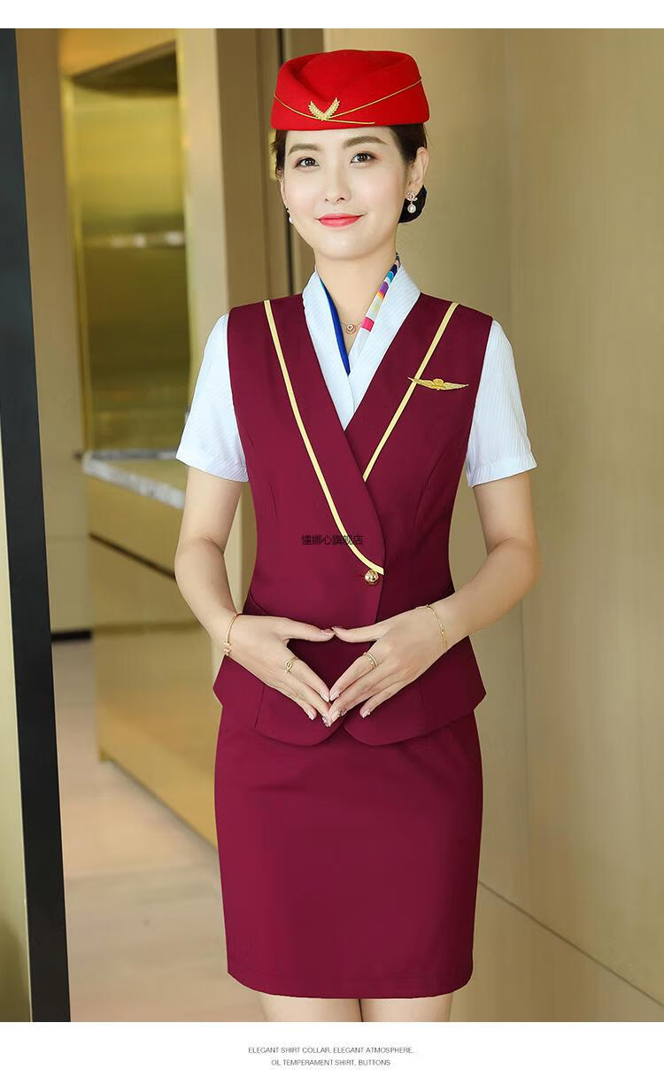东航南航空姐制服职业套装连衣裙装气质时尚高铁乘务员工作服女夏深玫