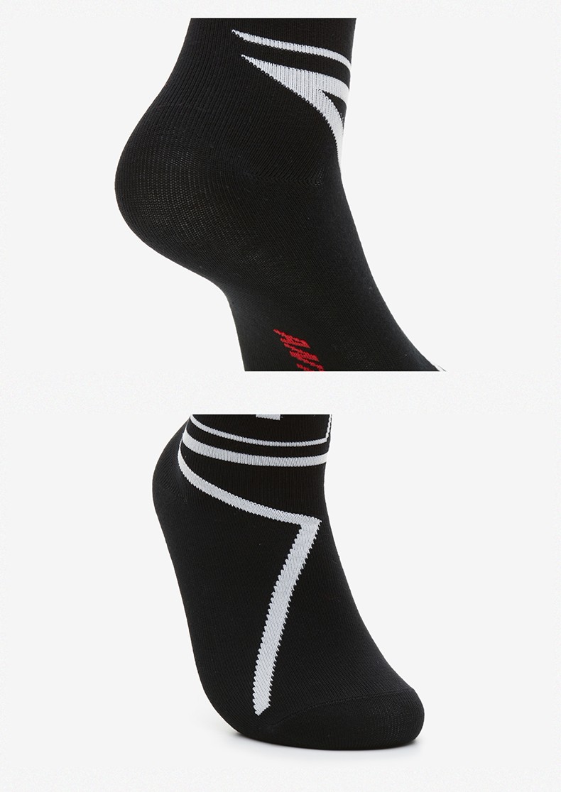 安踏儿童袜子男童长袜休闲透气潮流长袜儿童袜子运动袜 黑色-3 xl 22