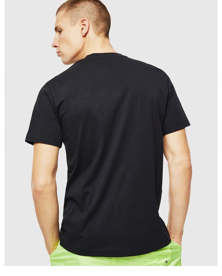 diesel迪赛男士圆领口袋logo宽松短袖t恤00sy990dayd白色100l