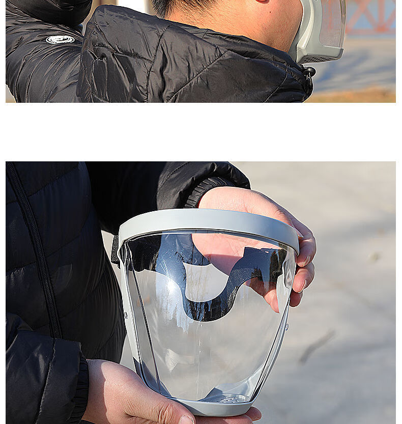 骑行面罩电动车骑车挡雨透明面罩防雨防风帽男女护全脸护目镜 普通
