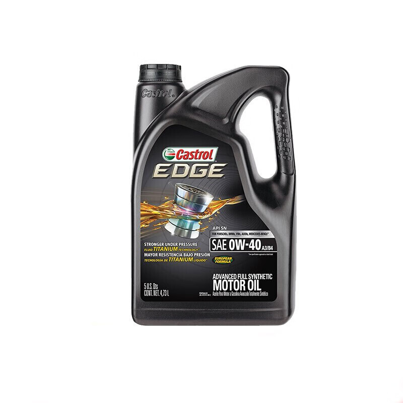 嘉实多castrol极护edge海外进口汽车机油全机油sn级0w40a3b4473l5qt