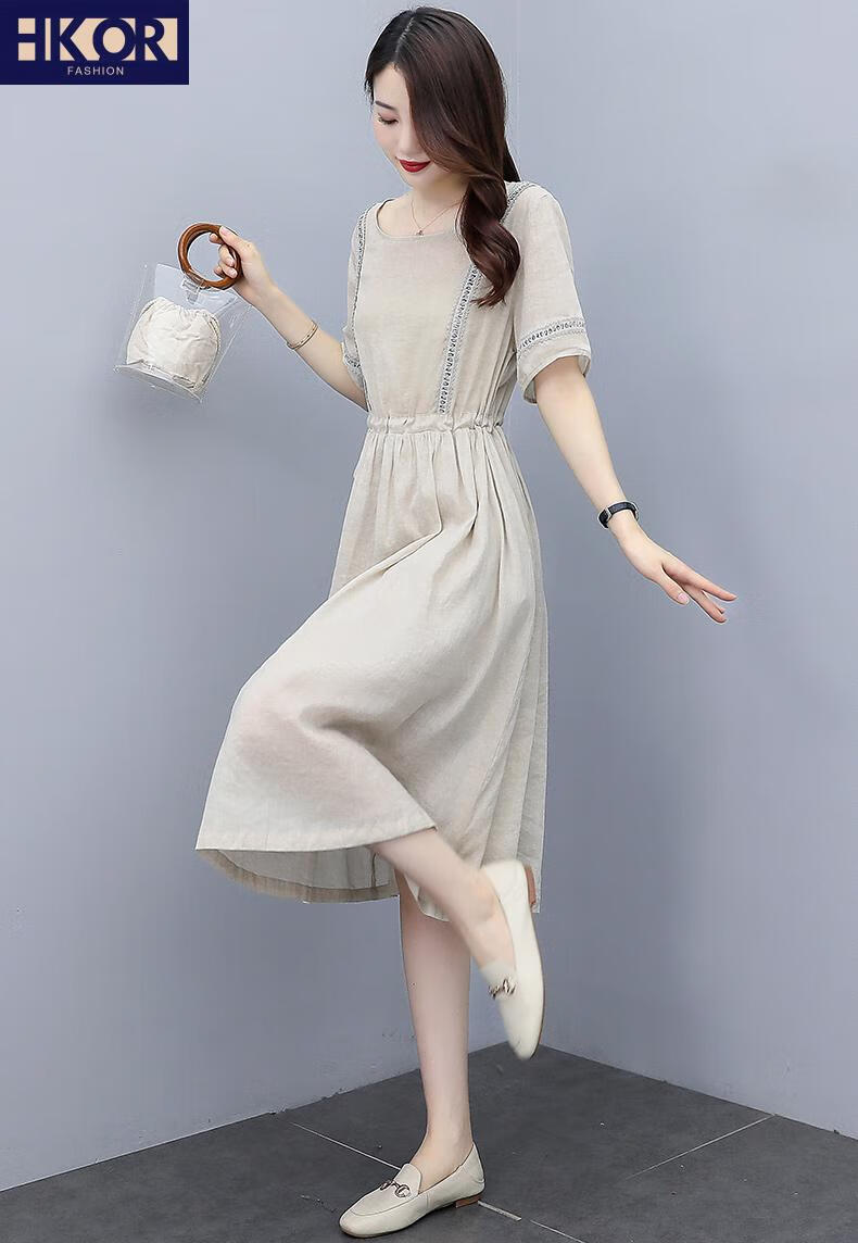 hkqr高端品牌连衣裙中青年女士夏季新款时尚女装流行女装高端名媛气质