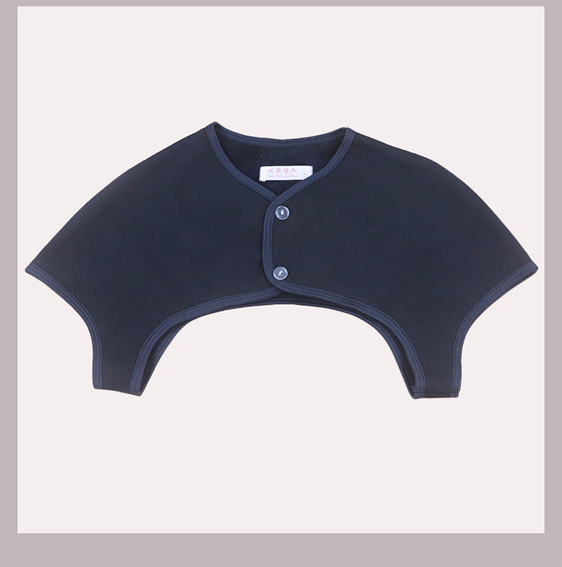 恒源祥男士专用加绒护肩保暖睡觉护肩颈坎肩纯棉披肩中老年四季 浅灰