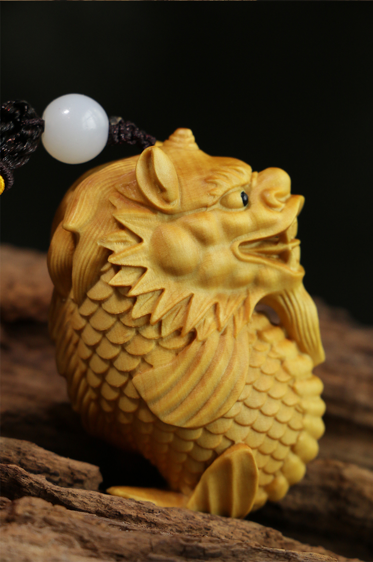 把件文玩随身盘玩小挂件实木雕刻工艺品男士动物鳌鱼生日礼物男女礼品