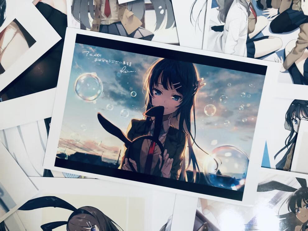 青春猪头少年兔女郎学姐相片海报墙贴挂画明信片樱岛麻衣周边定制 a3