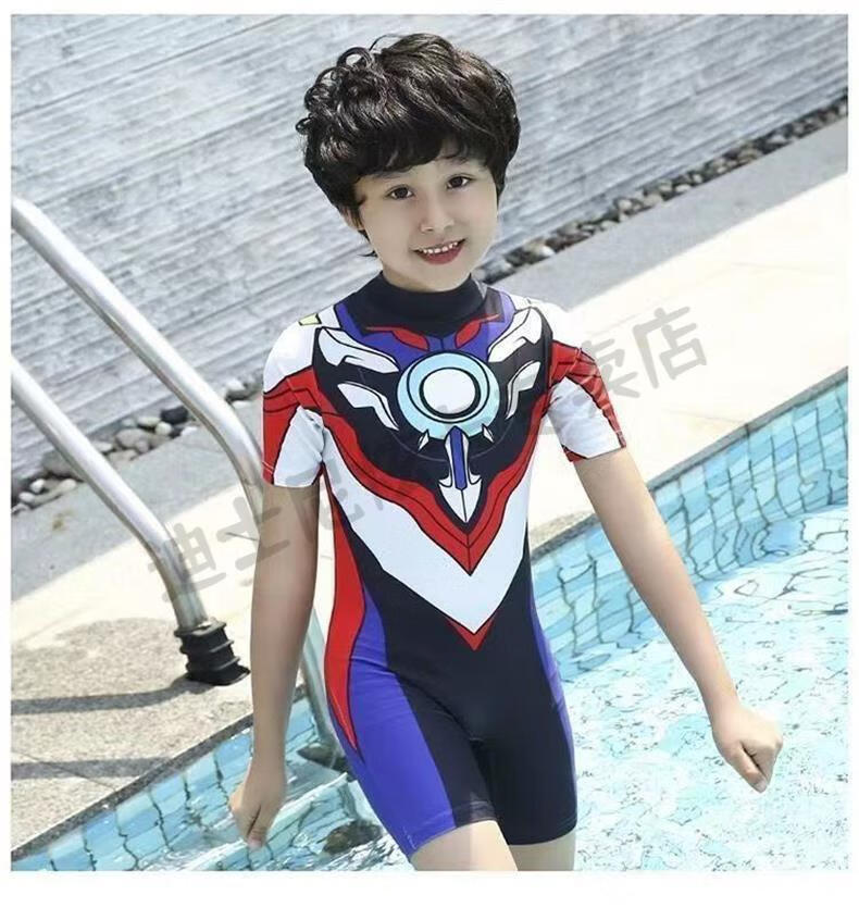 欧布衣服速干防晒泳装精选优物赛罗奥特曼连体款收藏配泳帽l95115cm