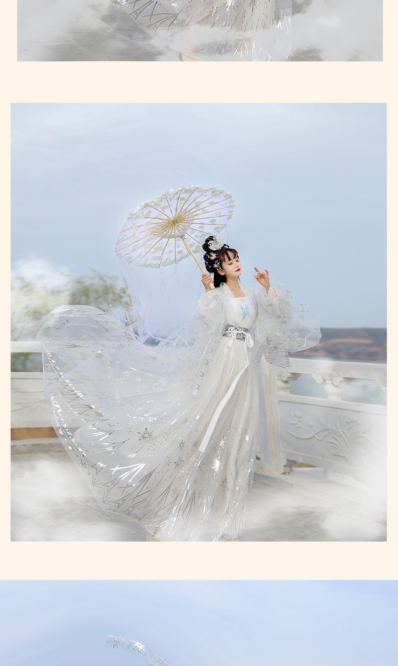 汉服女原创齐胸齐腰襦裙夏季仙气白菜全套改良学生中国风古装 白色大