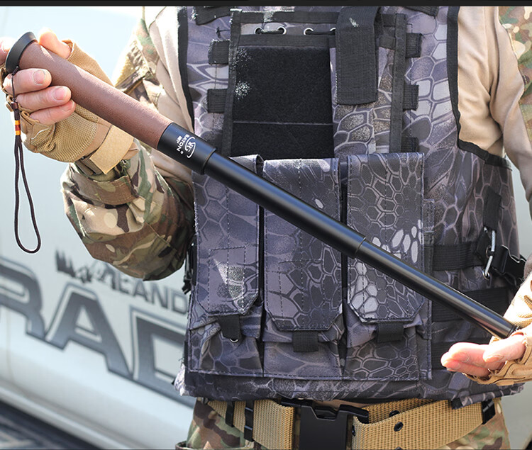 yrg甩棍合法防身甩棒合金钢伸缩棍车载便携高端合金钢机械棍 21寸凸轮