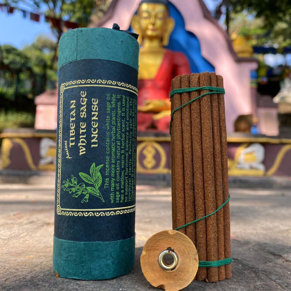 尼泊尔白鼠尾草传统古老配方藏香线香短筒装30根鼠尾草线香传统藏香短