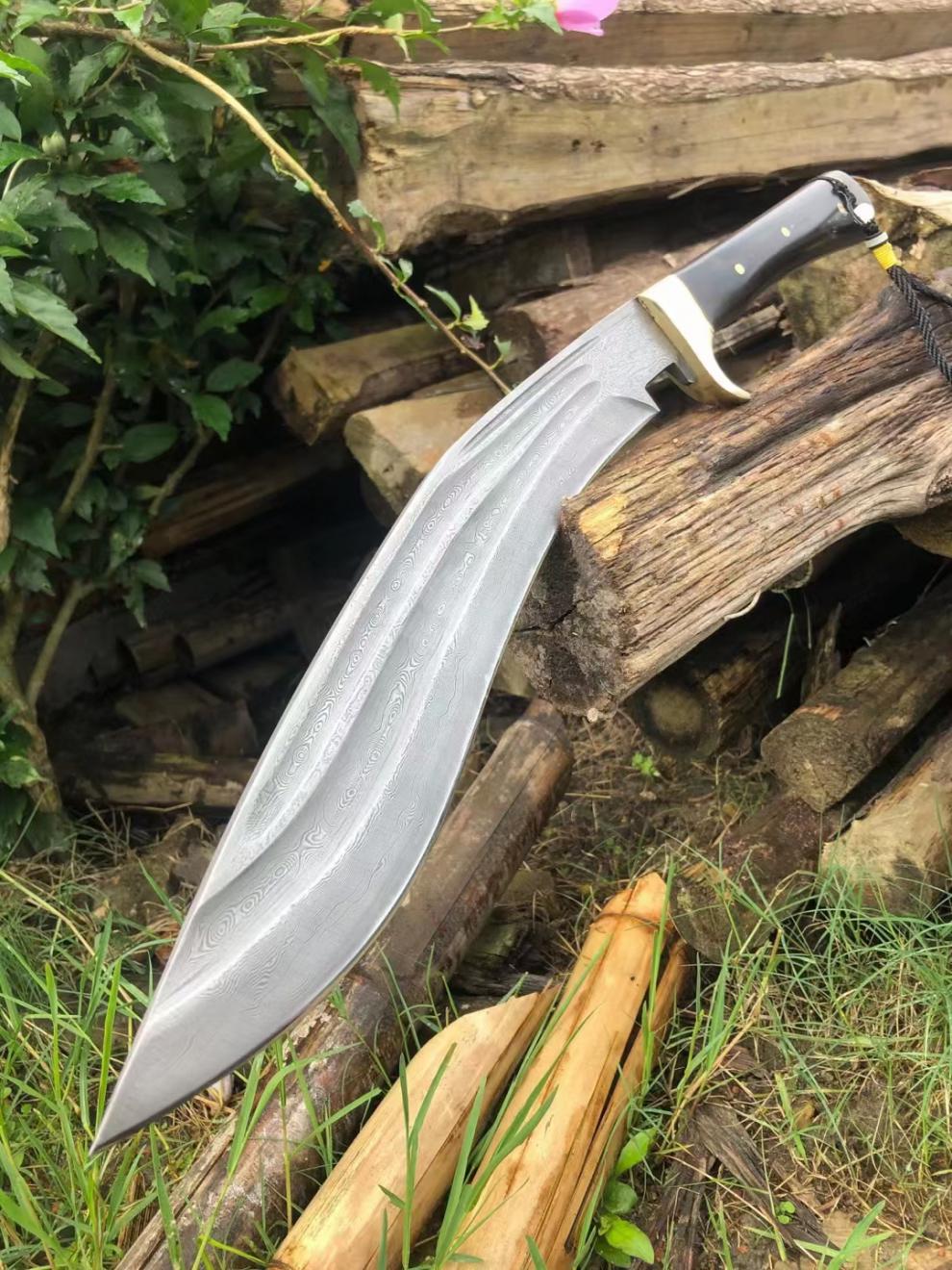 不舍天真 尼泊尔军刃 户撒阿昌族加长大号刃户外开路山刀 深灰色 60