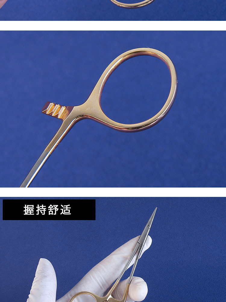5cm精细蚊式有齿直弯头血管钳 金柄直头 止血钳【图片 价格 品牌 报价